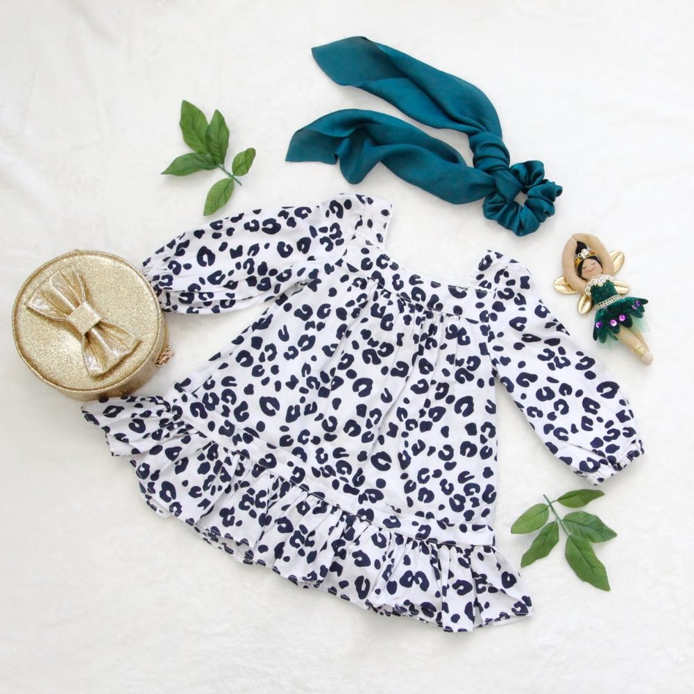 BabyGap Black and White Leopard Print Dress